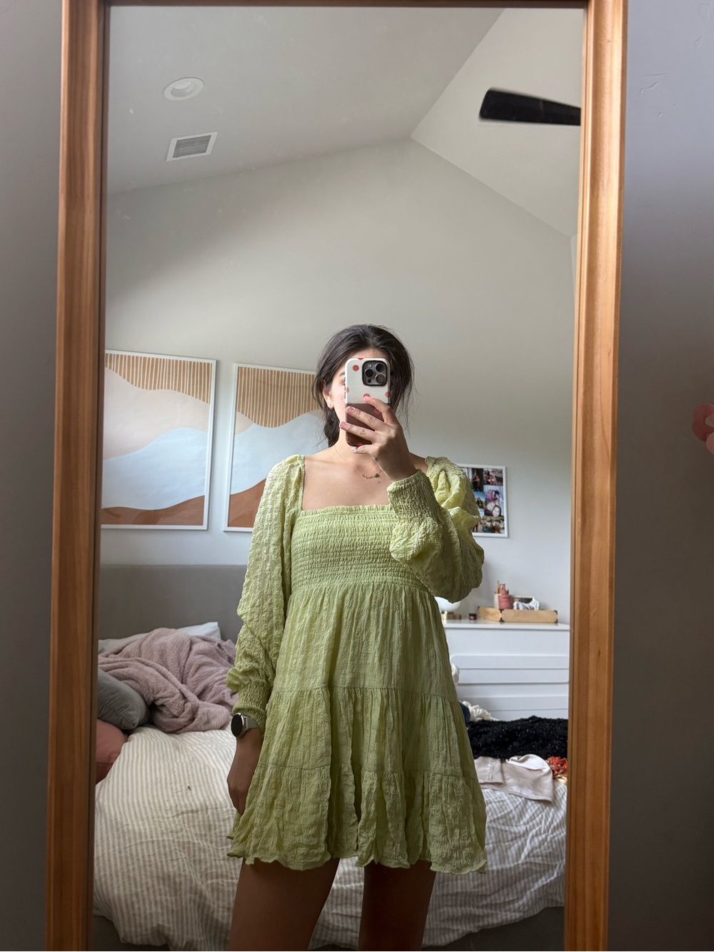 Urban outfitters green mini sundress Small